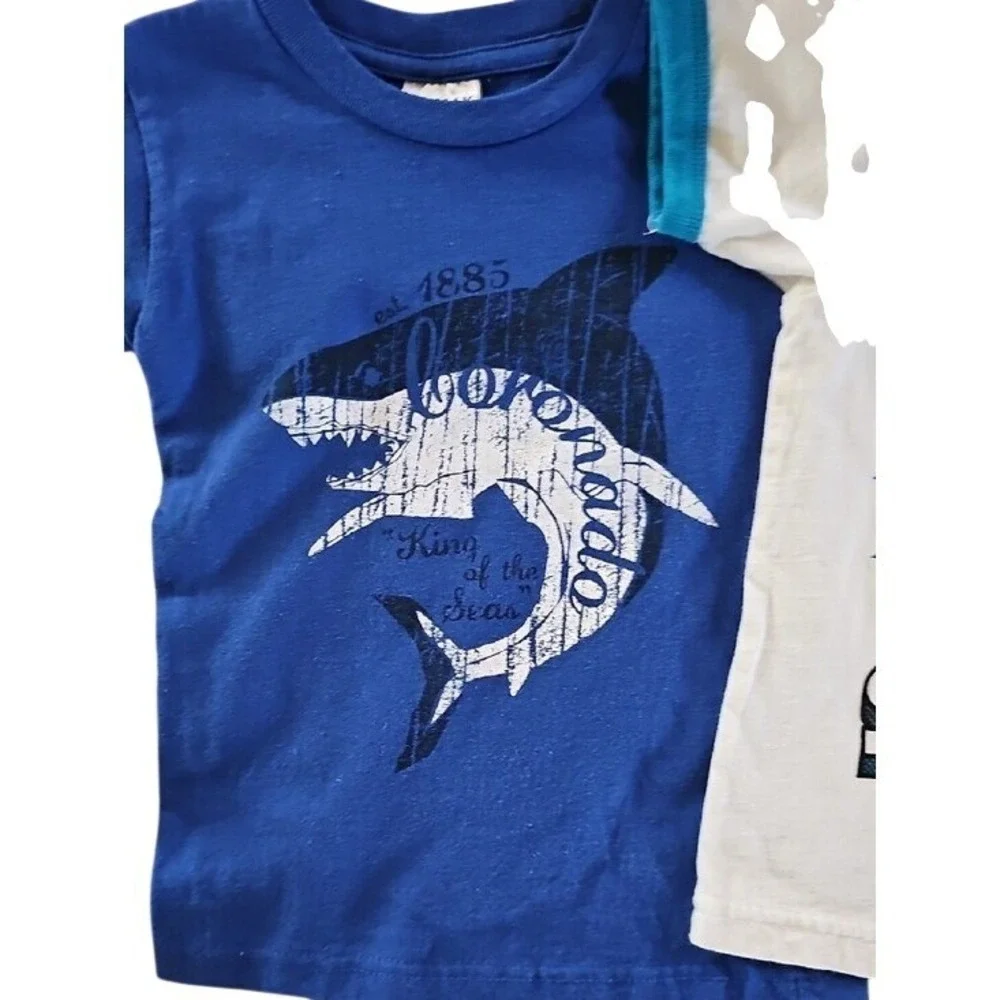 8pc Boys Toddler Clothing Bundle 3T Cherokee Childrens Place Shark Graphic Set - Picture 4 of 12